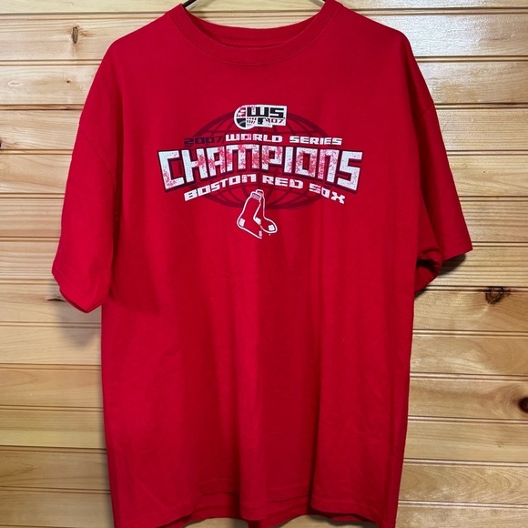 Red Sox 2007 World Series Champions Red T-Shirt Adult XL - Picture 1 of 3